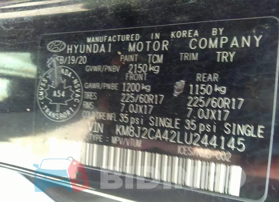 KM8J2CA42LU244145 Photo# 9