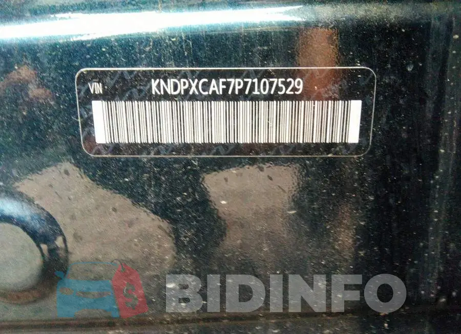 KNDPXCAF7P7107529 Photo# 9