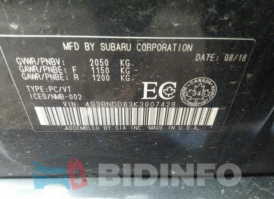 4S3BNDD63K3007428 Photo# 9
