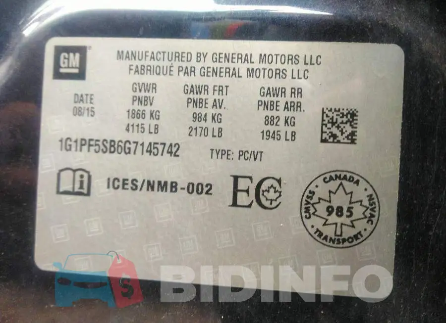 1G1PF5SB6G7145742 Photo# 9