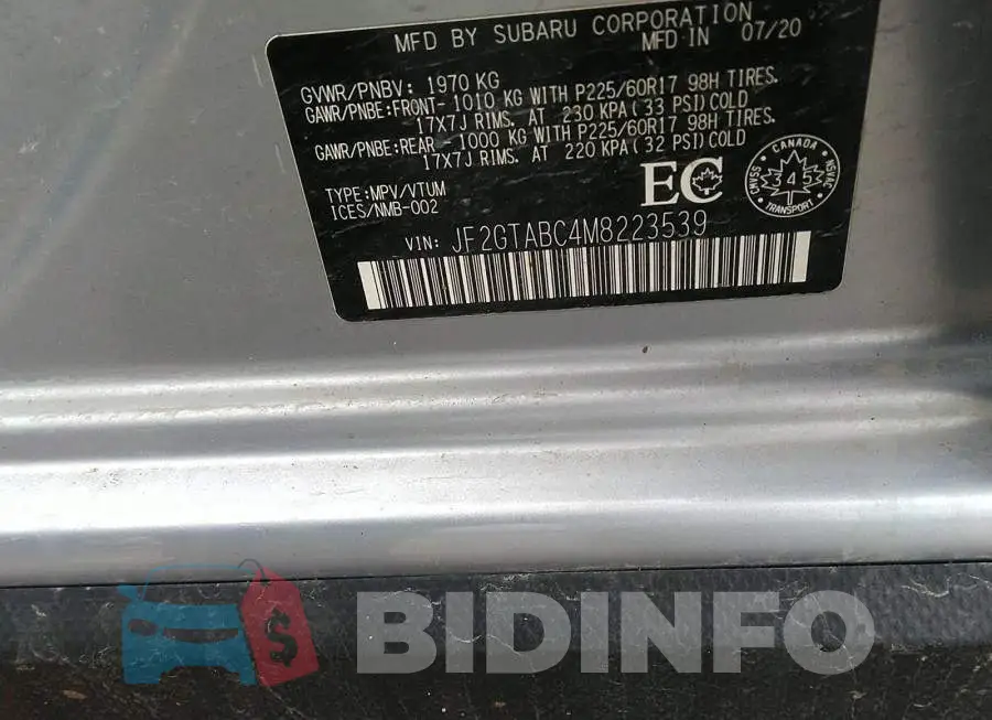 JF2GTABC4M8223539 Photo# 9