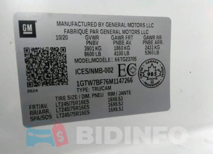1GTW7BF76M1147266 Photo# 9