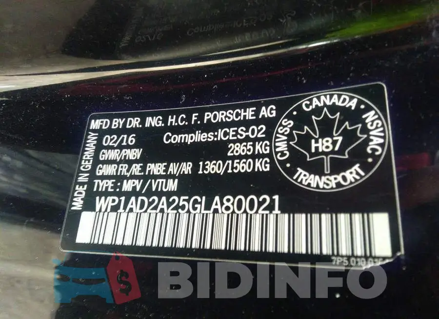 WP1AD2A25GLA80021 Photo# 9