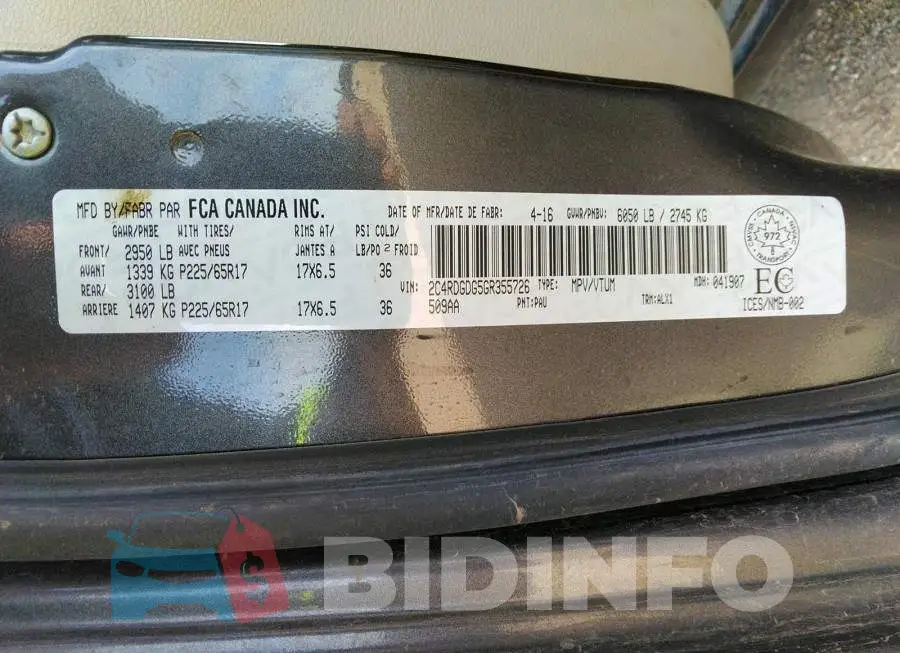 2C4RDGDG5GR355726 Photo# 9
