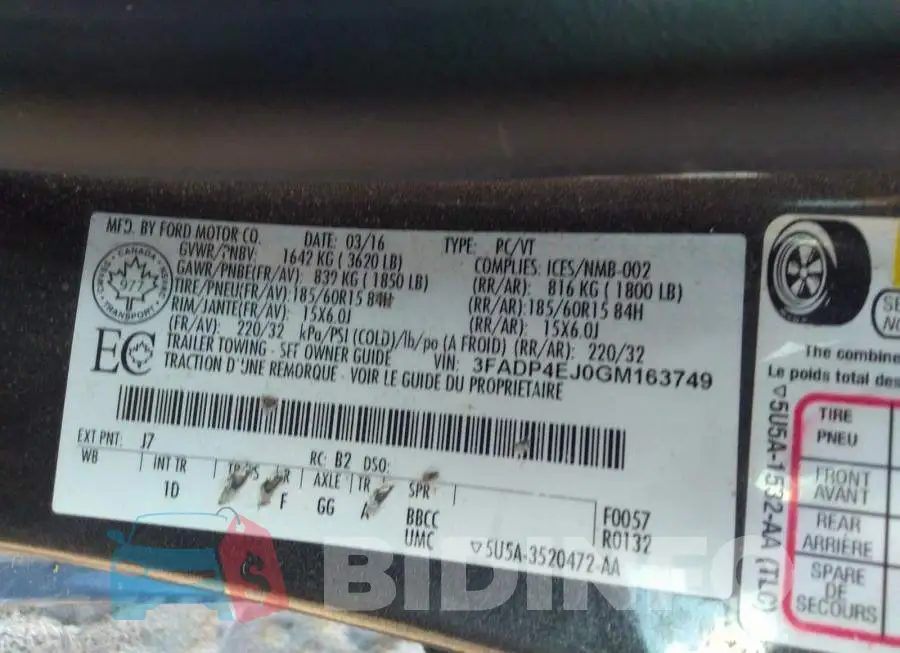 3FADP4EJ0GM163749 Photo# 9