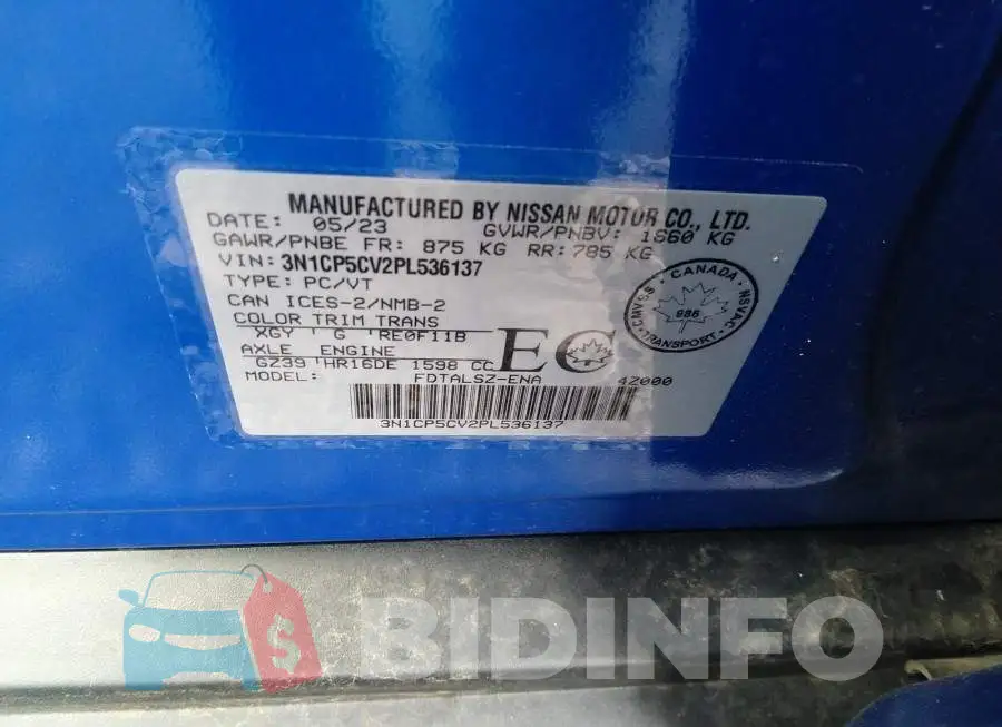 3N1CP5CV2PL536137 Photo# 9