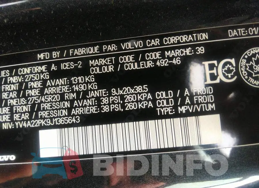 YV4A22PK9J1365643 Photo# 9