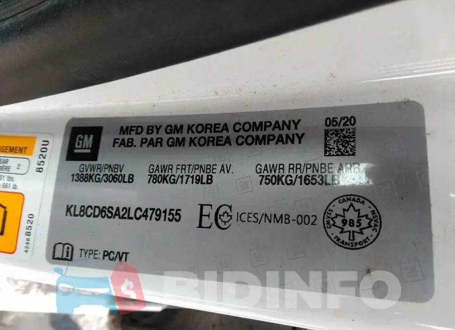 KL8CD6SA2LC479155 Photo# 9