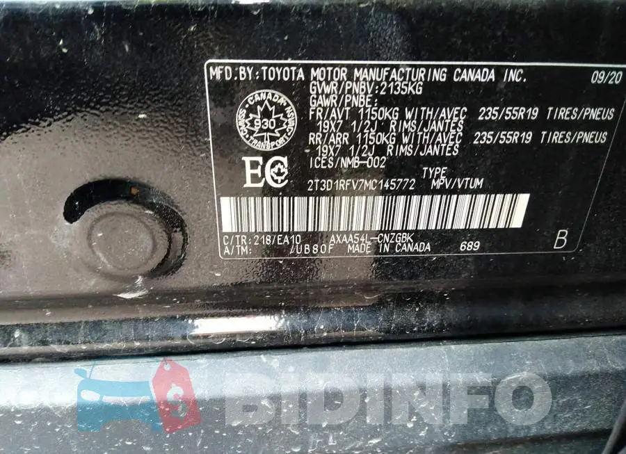 2T3D1RFV7MC145772 Photo# 9