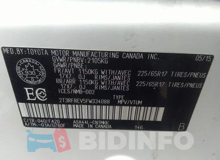 2T3RFREV5FW334088 Photo# 9