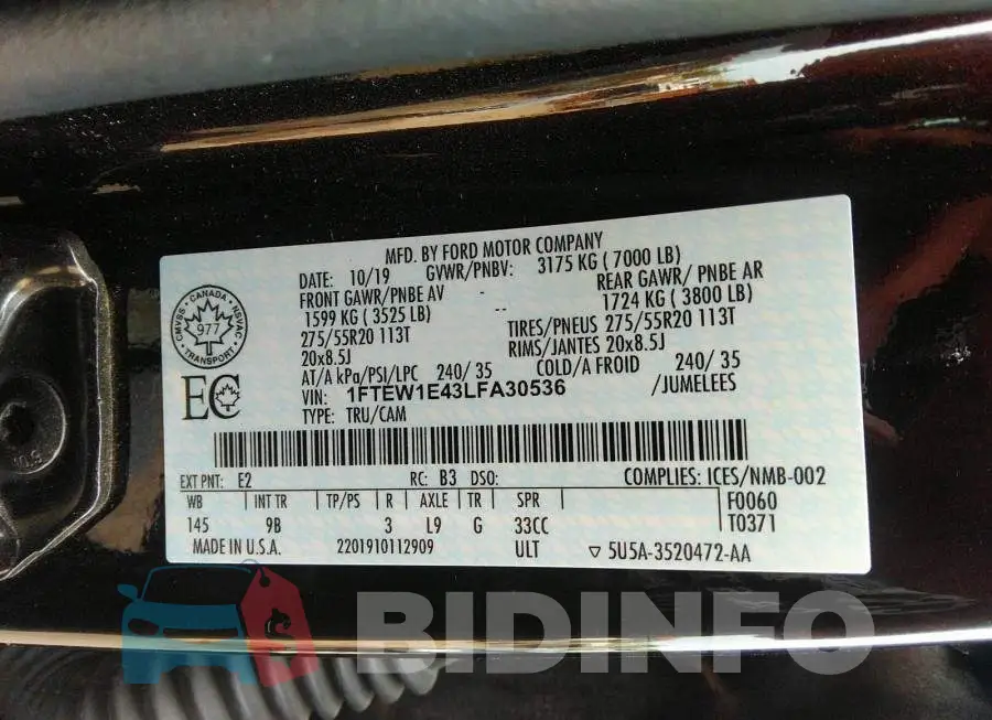 1FTEW1E43LFA30536 Photo# 10