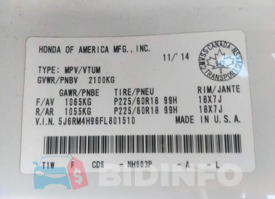 5J6RM4H96FL801510 Photo# 9