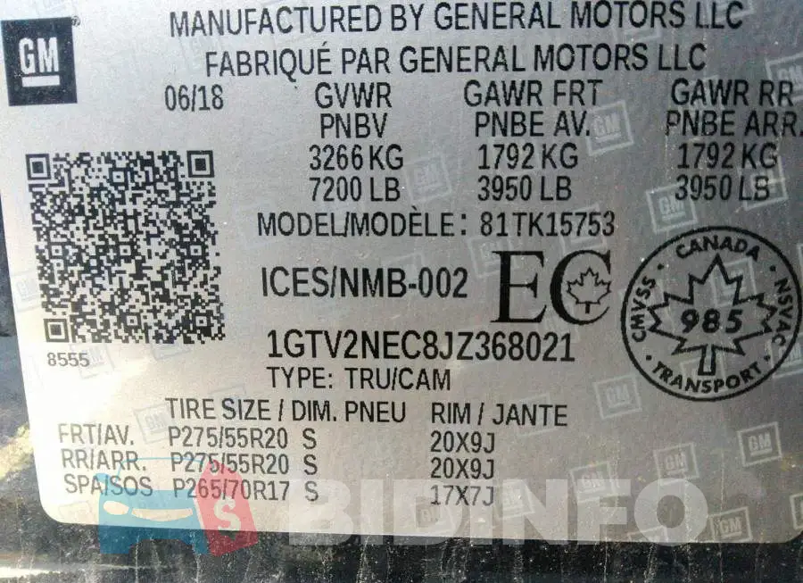 1GTV2NEC8JZ368021 Photo# 9