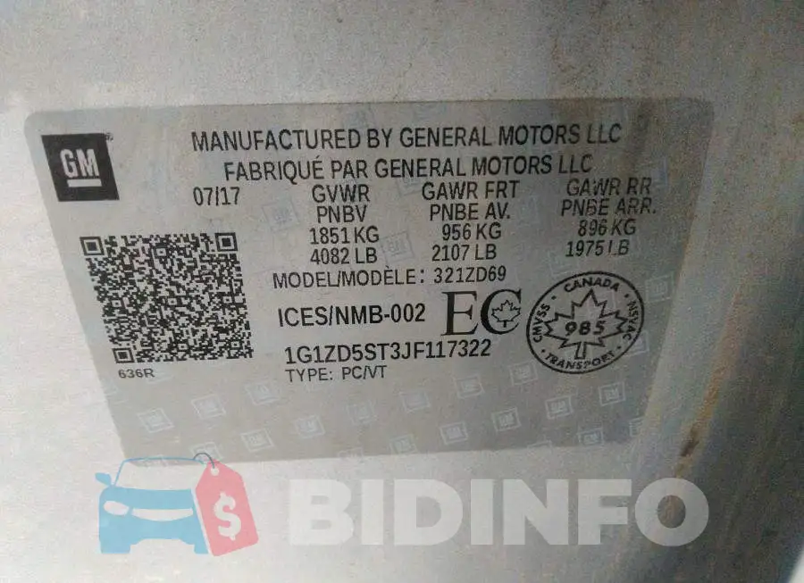 1G1ZD5ST3JF117322 Photo# 9