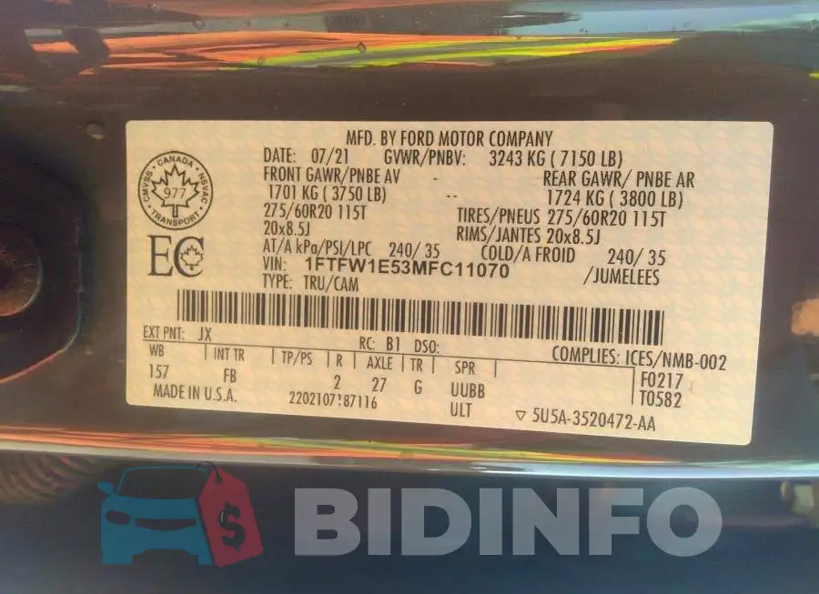 1FTFW1E53MFC11070 Photo# 9