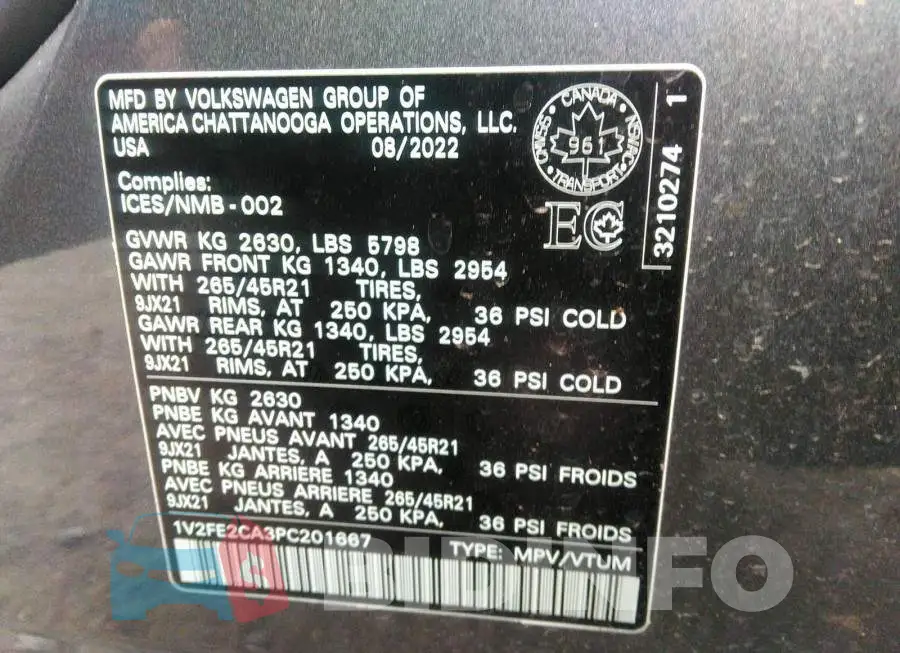 1V2FE2CA3PC201667 Photo# 9