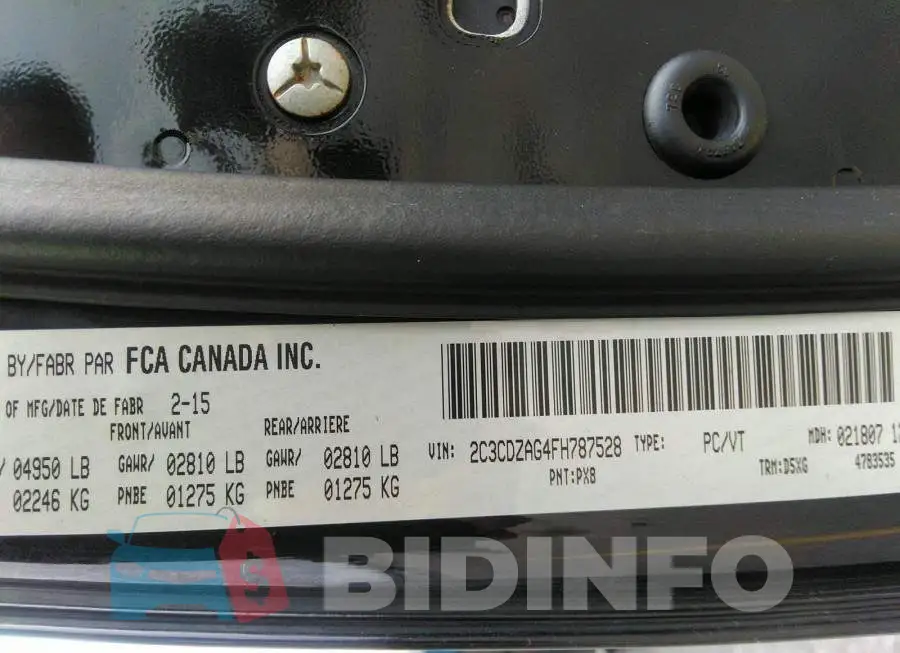 2C3CDZAG4FH787528 Photo# 9