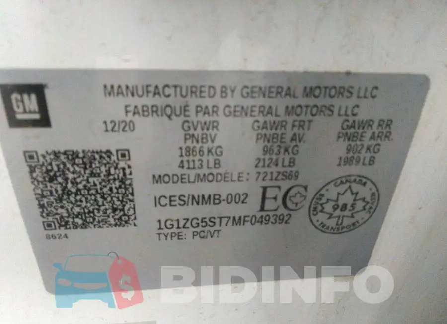 1G1ZG5ST7MF049392 Photo# 9