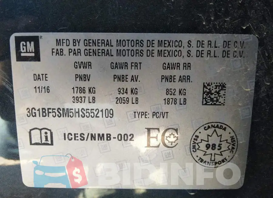 3G1BF5SM5HS552109 Photo# 9