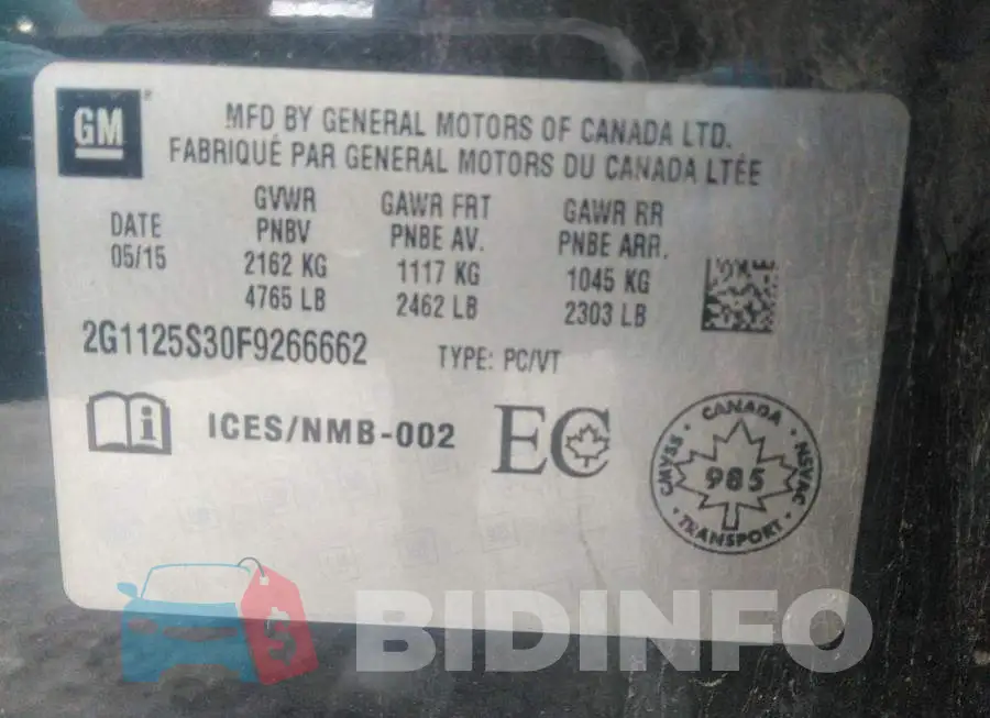 2G1125S30F9266662 Photo# 9