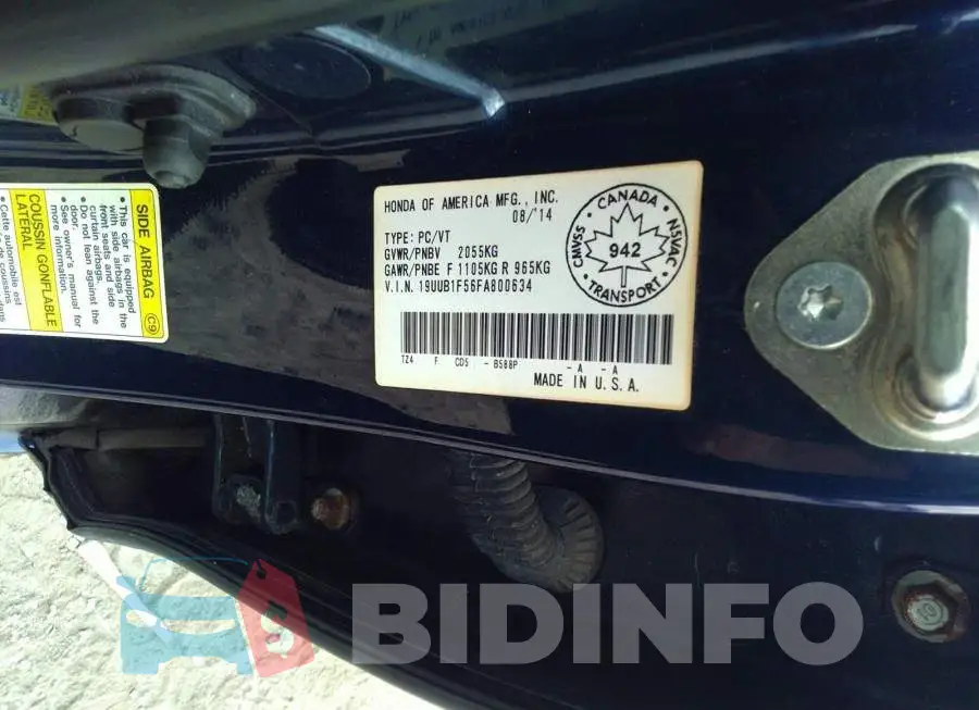 19UUB1F56FA800634 Photo# 9