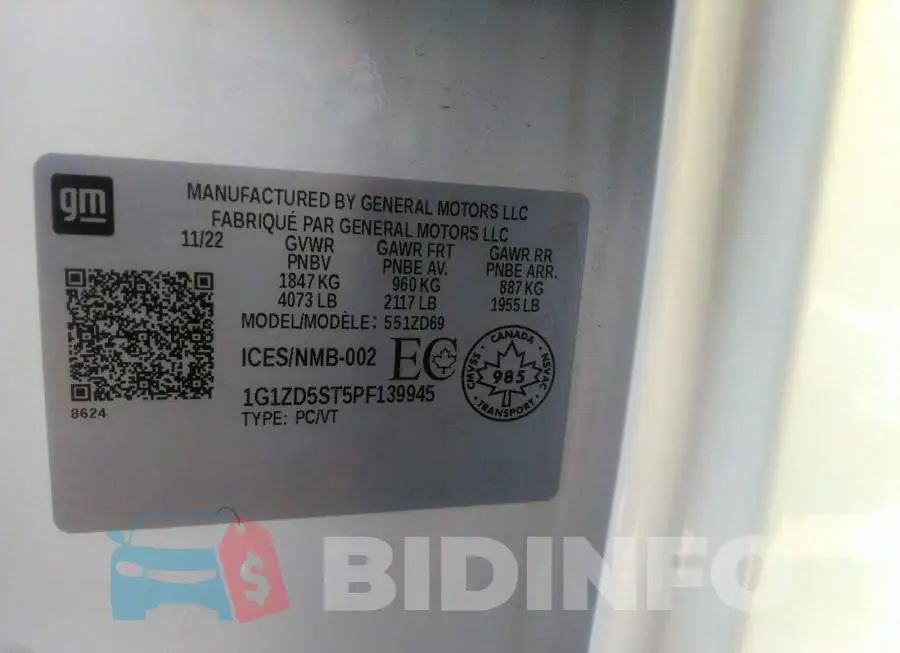 1G1ZD5ST5PF139945 Photo# 9