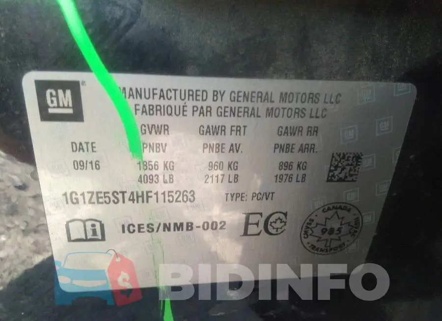 1G1ZE5ST4HF115263 Photo# 9