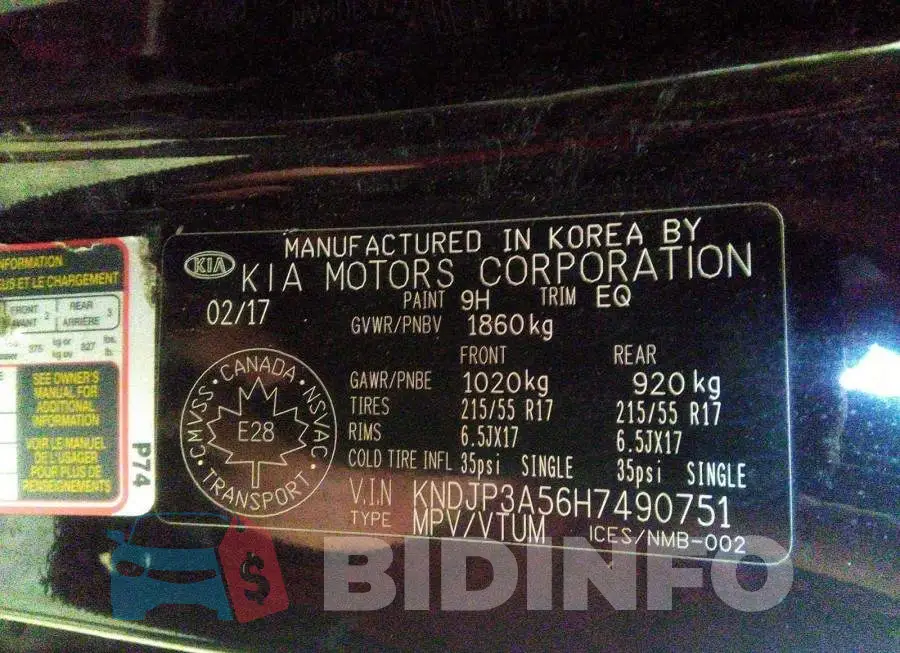KNDJP3A56H7490751 Photo# 9