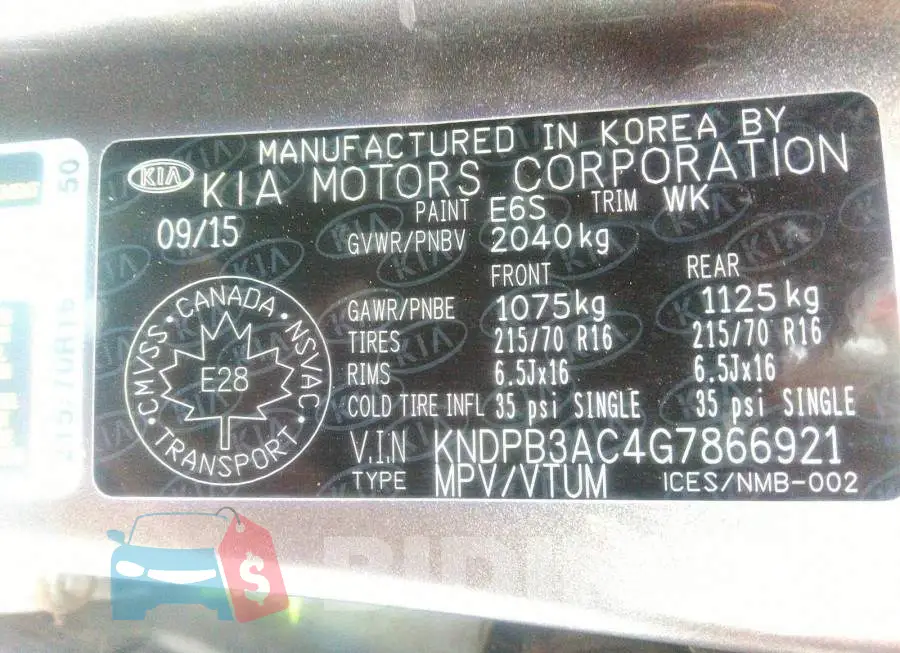 KNDPB3AC4G7866921 Photo# 9