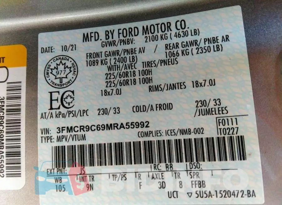 3FMCR9C69MRA55992 Photo# 9