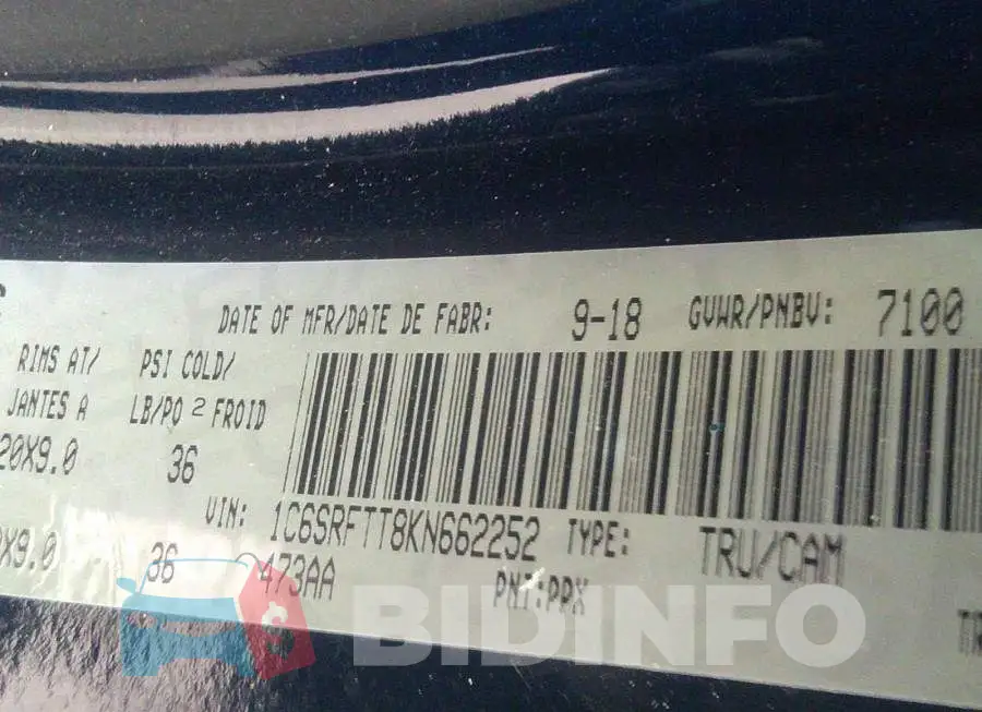1C6SRFTT8KN662252 Photo# 9