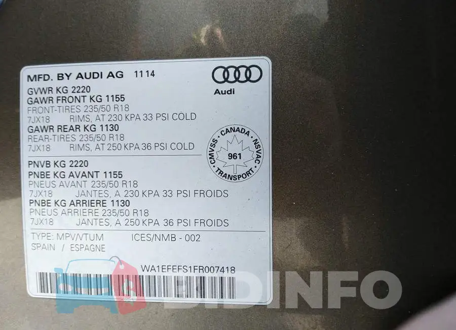 WA1EFEFS1FR007418 Photo# 9
