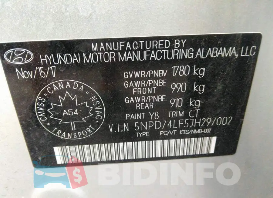 5NPD74LF5JH297002 Photo# 9