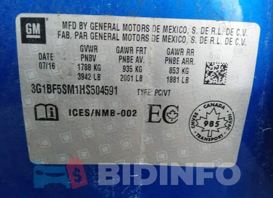 3G1BF5SM1HS504591 Photo# 9
