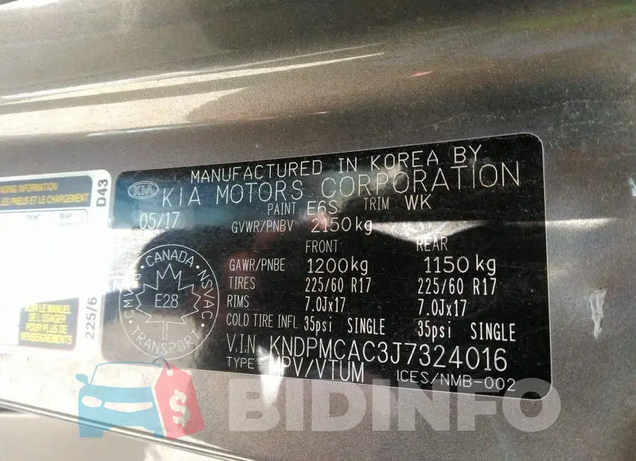 KNDPMCAC3J7324016 Photo# 9