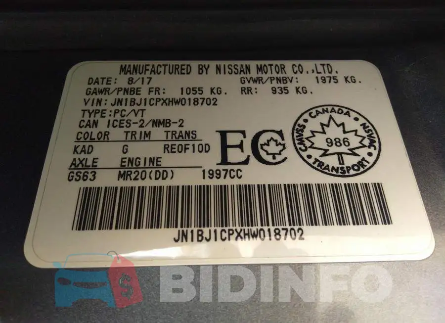 JN1BJ1CPXHW018702 Photo# 9
