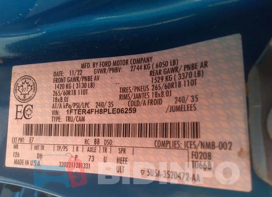 1FTER4FH8PLE06259 Photo# 9