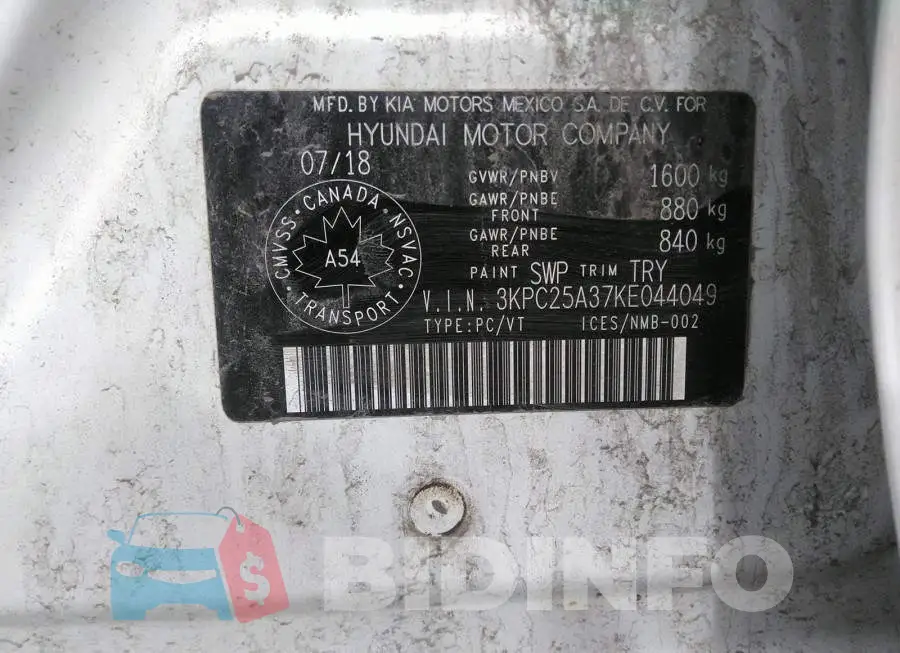 3KPC25A37KE044049 Photo# 9