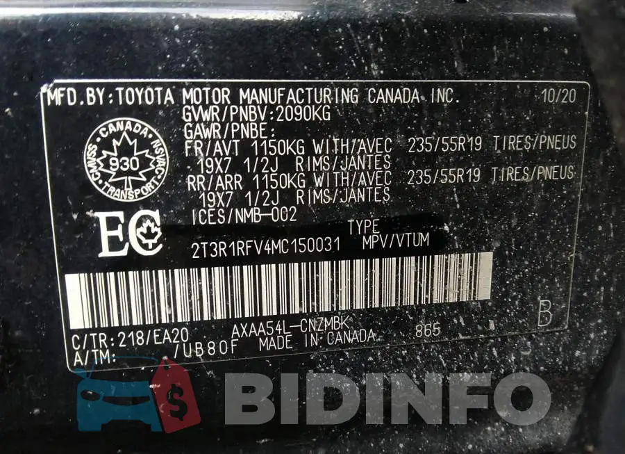 2T3R1RFV4MC150031 Photo# 9