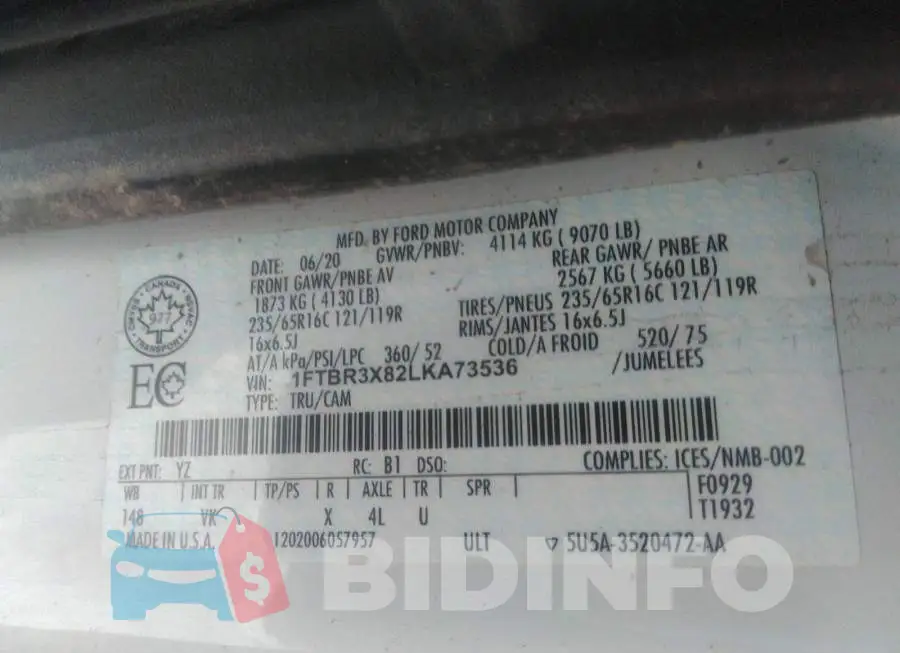 1FTBR3X82LKA73536 Photo# 9