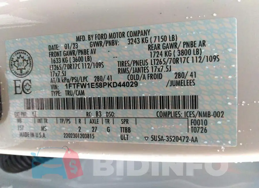 1FTFW1E58PKD44029 Photo# 9
