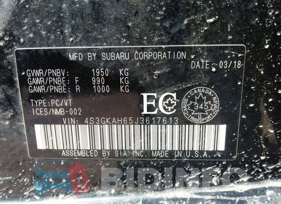 4S3GKAH65J3617613 Photo# 9