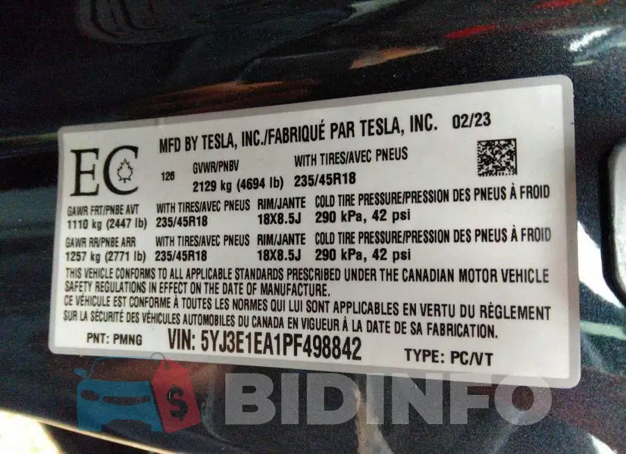 5YJ3E1EA1PF498842 Photo# 9