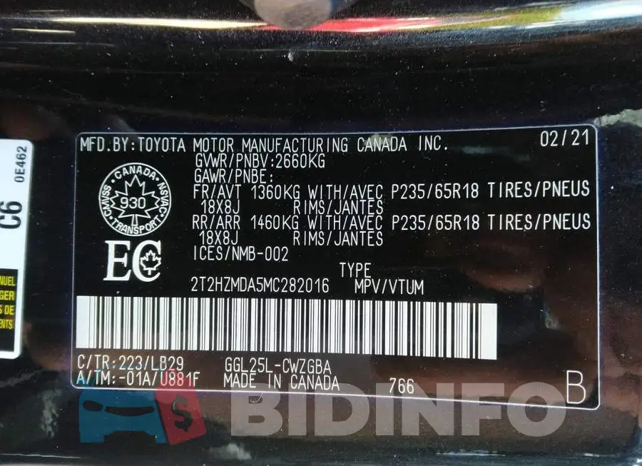 2T2HZMDA5MC282016 Photo# 9