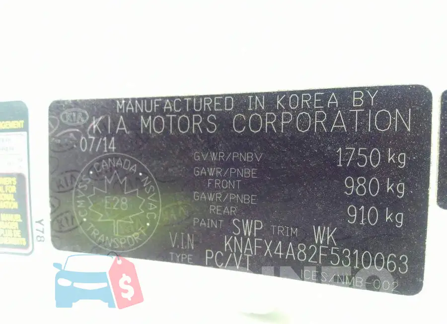 KNAFX4A82F5310063 Photo# 9