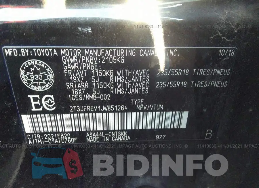2T3JFREV1JW851264 Photo# 9