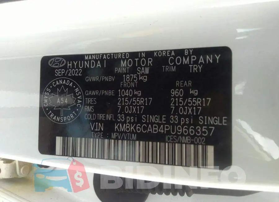 KM8K6CAB4PU966357 Photo# 9
