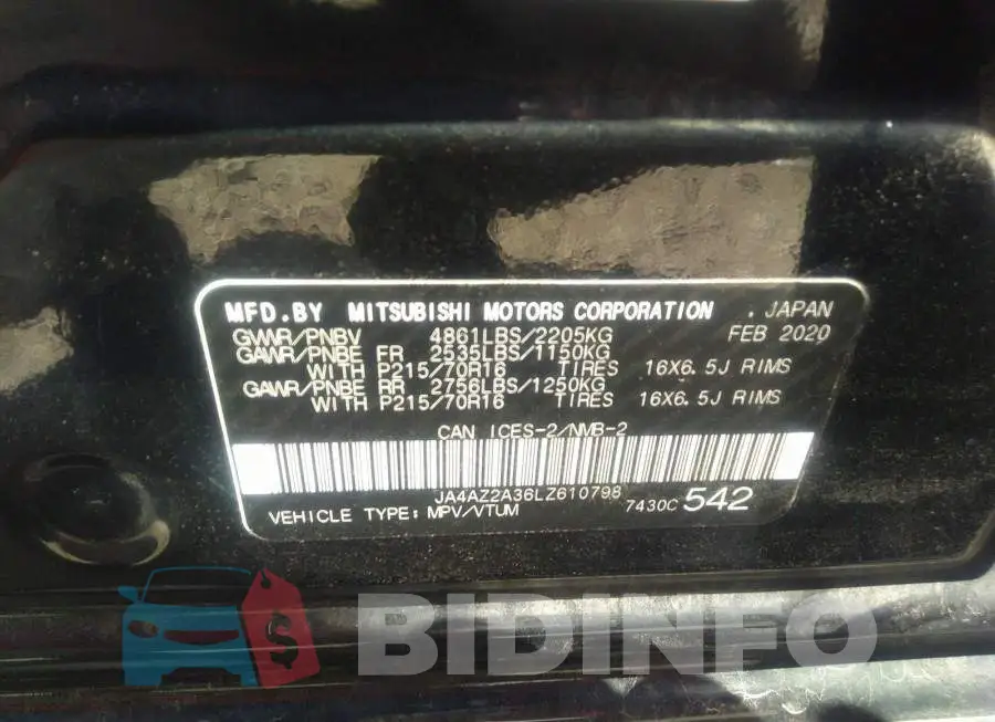 JA4AZ2A36LZ610798 Photo# 9 JA4AZ2A36LZ610798 Photo# 9