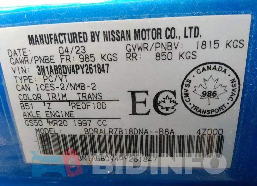 3N1AB8DV4PY261847 Photo# 9