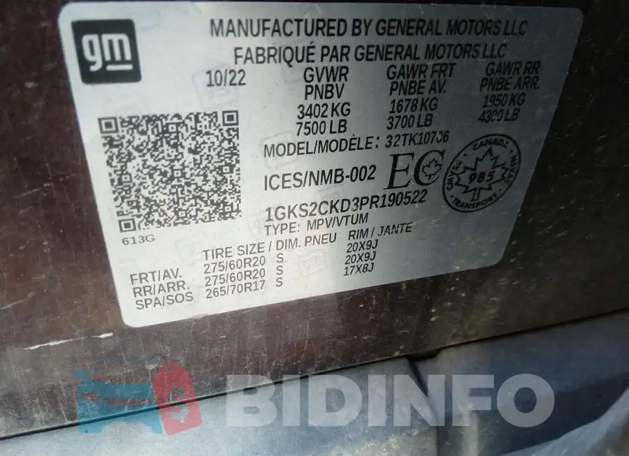 1GKS2CKD3PR190522 Photo# 9